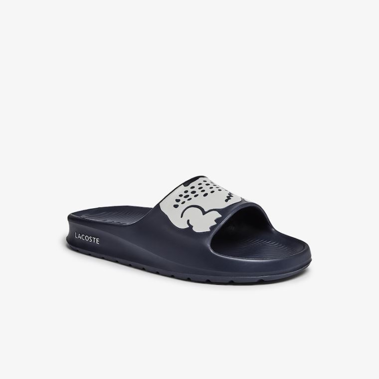 Lacoste Croco 2.0 Sentetik Print Slides Lacivert Beyaz | QQsxEGcA