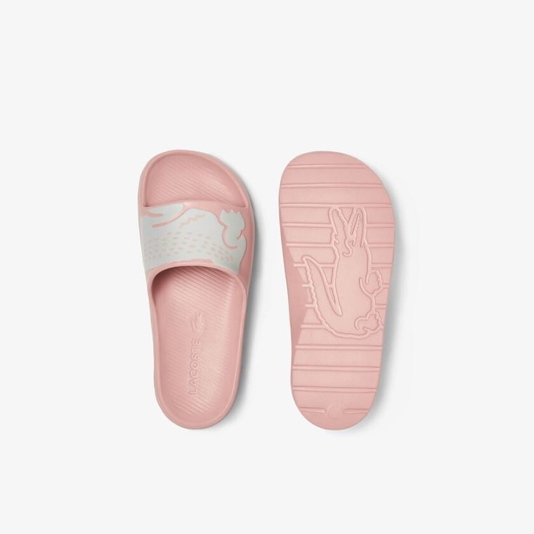 Lacoste Croco 2.0 Sentetik Print Slides Açık Pembe Beyaz | vLnsr8sv