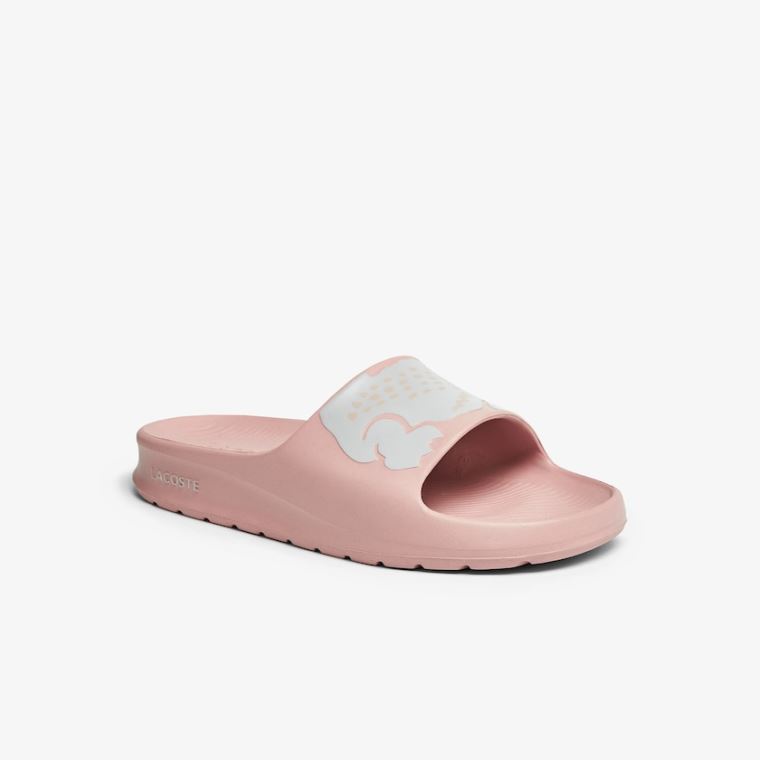 Lacoste Croco 2.0 Sentetik Print Slides Açık Pembe Beyaz | vLnsr8sv