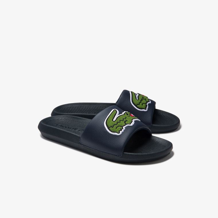 Lacoste Croco Sentetik and PU Slides Lacivert | dB9HR5AK