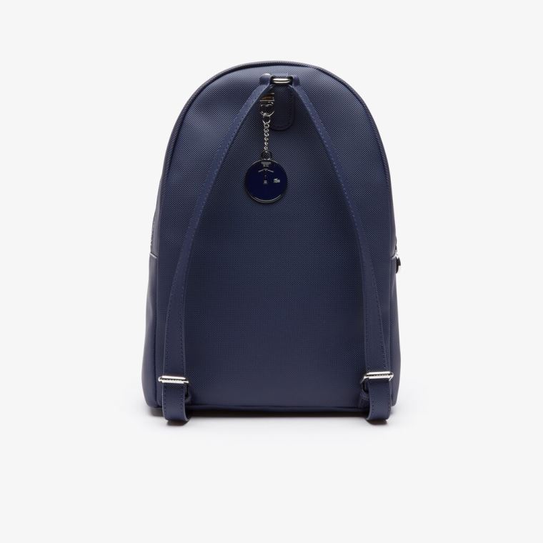 Lacoste Daily Klasik Coated Piqué Kanvas Backpack Lacivert | JWFC8KvW