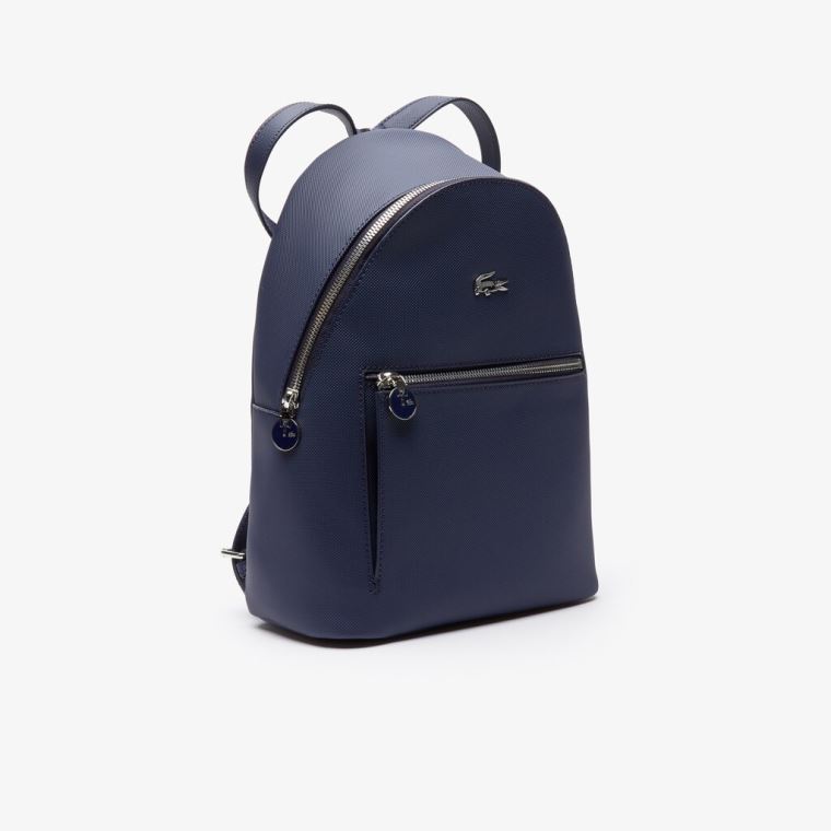 Lacoste Daily Klasik Coated Piqué Kanvas Backpack Lacivert | JWFC8KvW