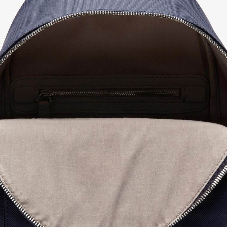 Lacoste Daily Klasik Coated Piqué Kanvas Backpack Lacivert | JWFC8KvW