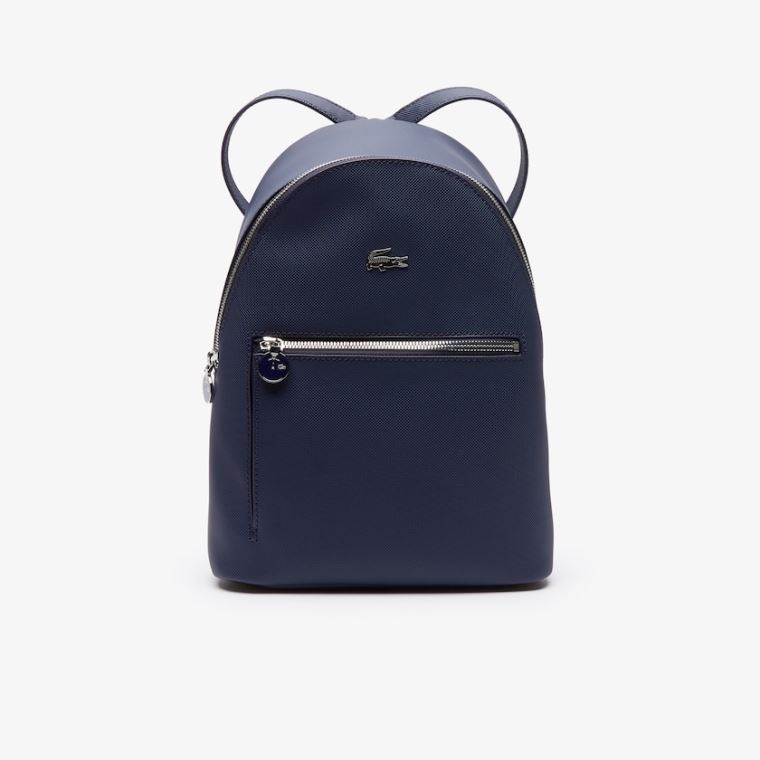 Lacoste Daily Klasik Coated Piqué Kanvas Backpack Lacivert | JWFC8KvW