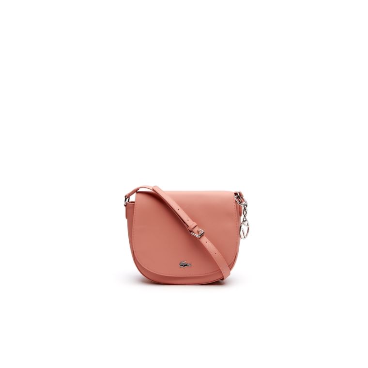 Lacoste Daily Klasik Coated Piqué Kanvas Round Crossover Bag Pembe | iWTkBaur