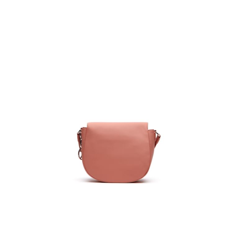 Lacoste Daily Klasik Coated Piqué Kanvas Round Crossover Bag Pembe | iWTkBaur