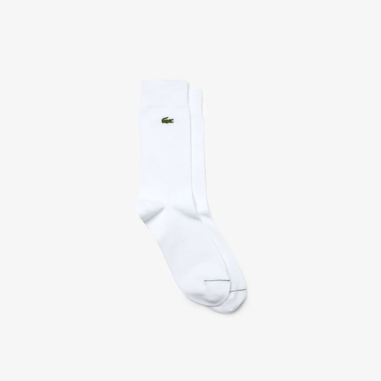 Lacoste Embroidered Crocodile Pamuklu Blend Socks Beyaz | glB3kPha