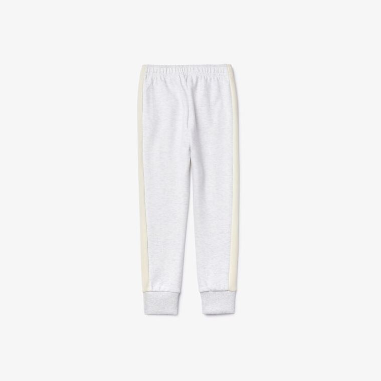 Lacoste Full-Zip Contrast Side Panels Fleece Pants Gri Beyaz Lacivert Mavi | zQ5BtgVO