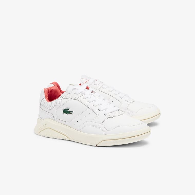 Lacoste Game Advance Deri Sneakers Beyaz Pembe | hQTuJ0co