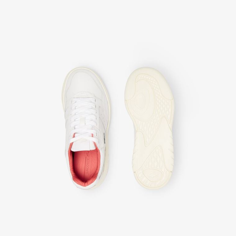 Lacoste Game Advance Luxe Deri Sneakers Beyaz Bej Rengi | HcDXZQdM