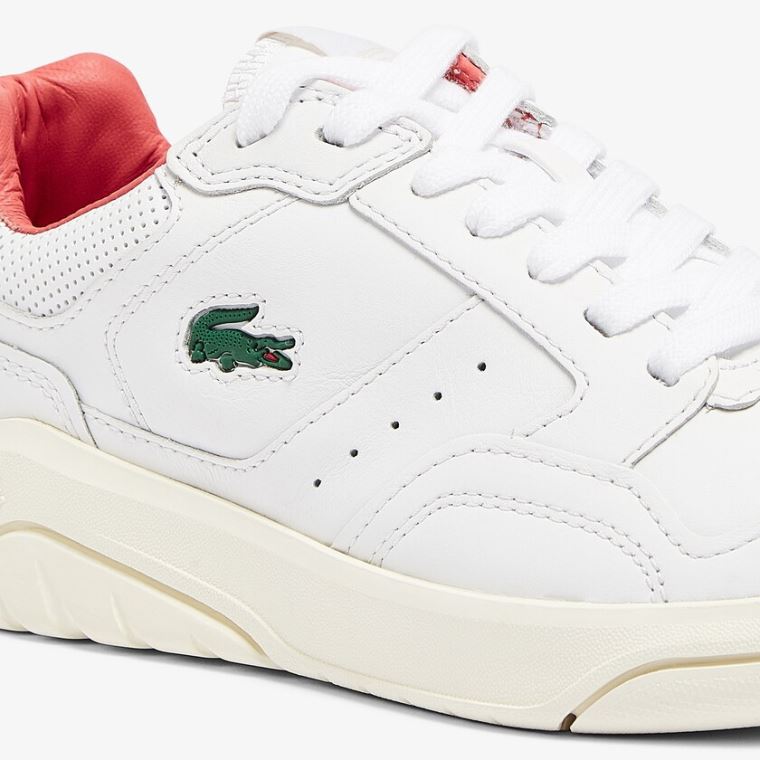 Lacoste Game Advance Luxe Deri Sneakers Beyaz Bej Rengi | HcDXZQdM