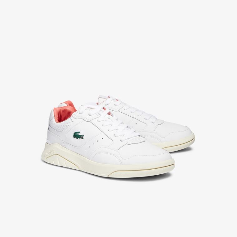 Lacoste Game Advance Luxe Deri and Sentetik Sneakers Beyaz Bej Rengi | rGMMS0Xz