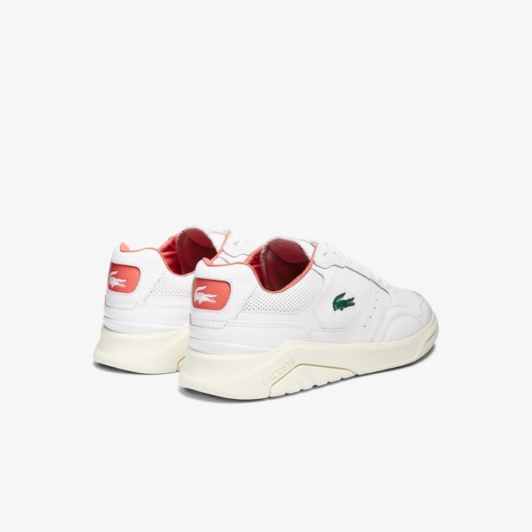 Lacoste Game Advance Luxe Deri and Sentetik Sneakers Beyaz Bej Rengi | rGMMS0Xz