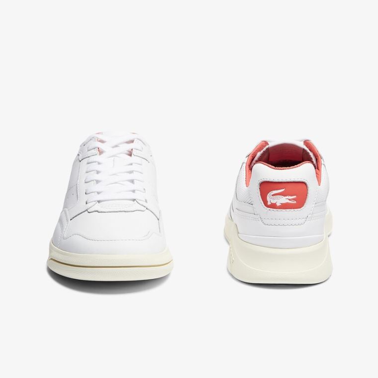 Lacoste Game Advance Luxe Deri and Sentetik Sneakers Beyaz Bej Rengi | rGMMS0Xz