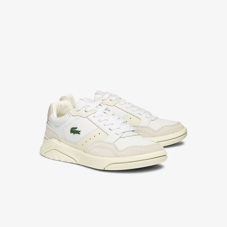 Lacoste Game Advance Luxe Deri and Süet Sneakers Beyaz Beyaz | 5jGIoe2d