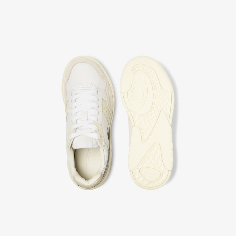 Lacoste Game Advance Luxe Deri and Süet Sneakers Beyaz Beyaz | 5jGIoe2d