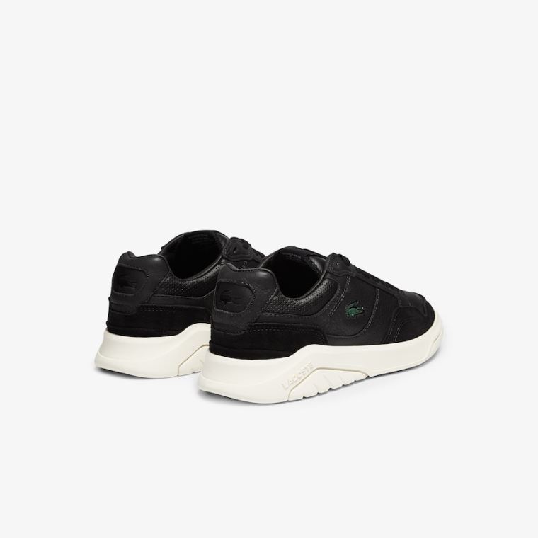 Lacoste Game Advance Luxe Deri and Süet Sneakers Siyah Gri | b26xNmNs