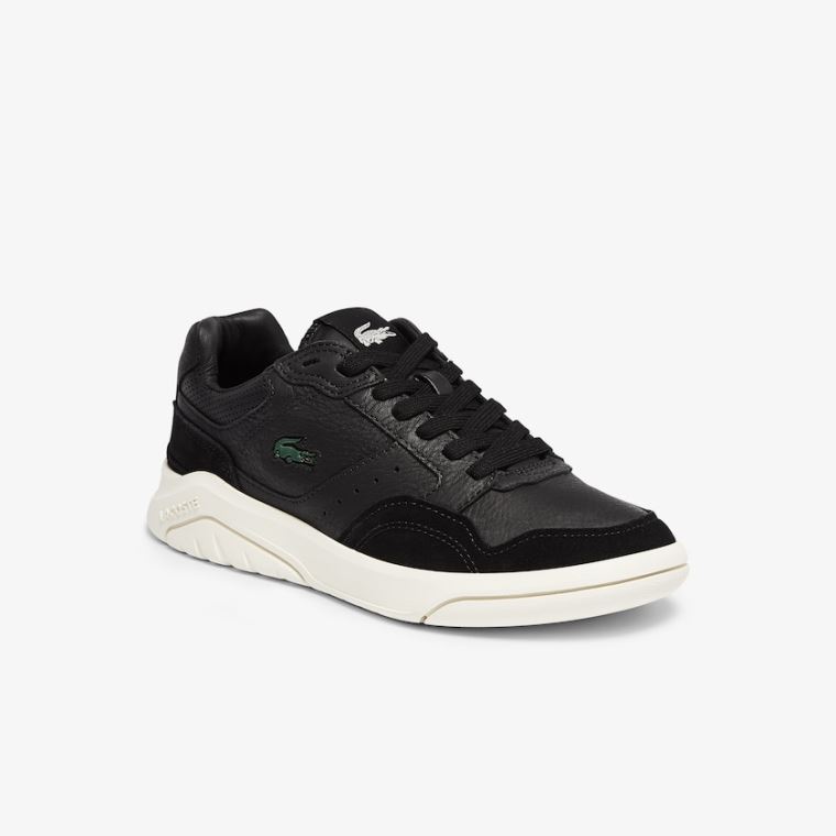 Lacoste Game Advance Luxe Deri and Süet Sneakers Siyah Gri | b26xNmNs