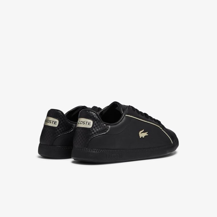 Lacoste Graduate Deri Metallic Detailing Sneakers Siyah | tOILSfaT