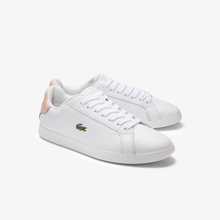 Lacoste Graduate Deri Sneakers Beyaz Açık Turuncu | Y9srxyGL