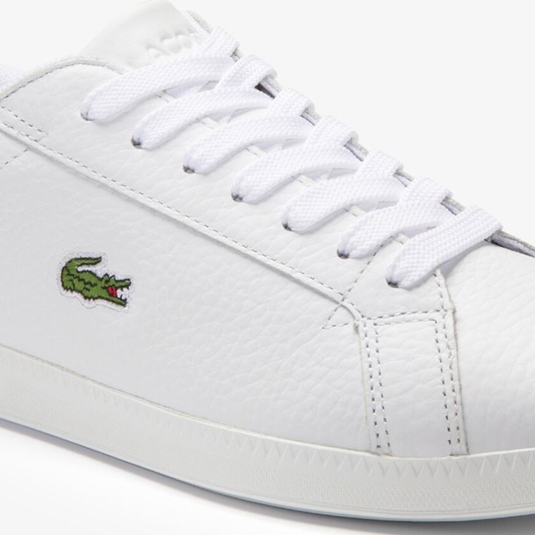 Lacoste Graduate Deri Sneakers Beyaz Açık Turuncu | Y9srxyGL