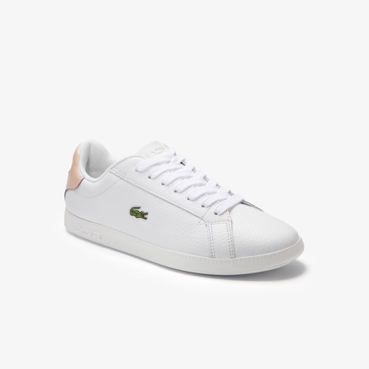 Lacoste Graduate Deri Sneakers Beyaz Açık Turuncu | Y9srxyGL