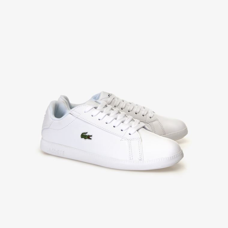 Lacoste Graduate Tonal Deri Sneakers Beyaz | MEjULSNx