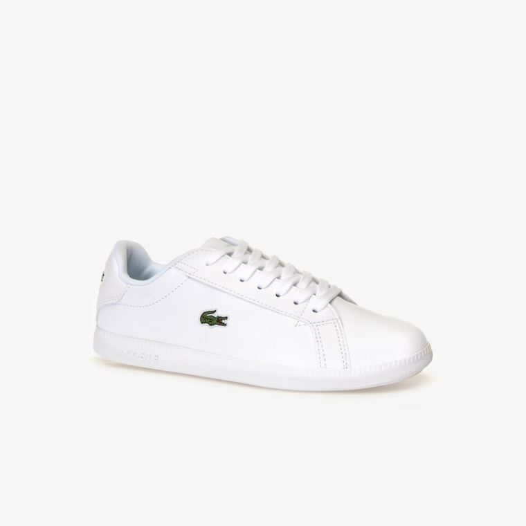 Lacoste Graduate Tonal Deri Sneakers Beyaz | MEjULSNx