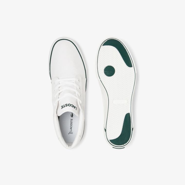 Lacoste Gripshot Kanvas and Deri Chukkas Beyaz Koyu Yeşil | YM3EI7I9