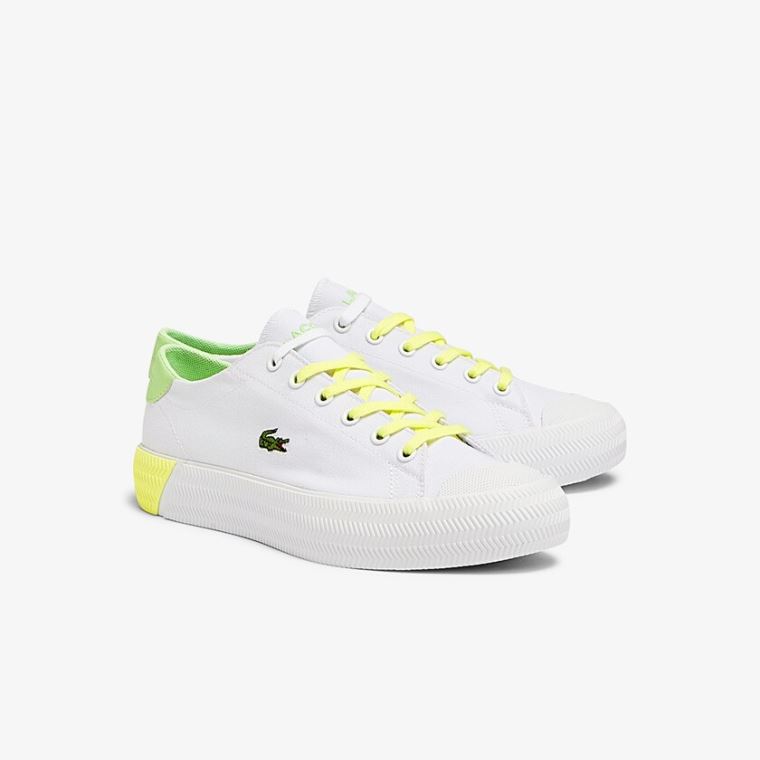 Lacoste Gripshot Kanvas and Deri Sneakers Beyaz Açık Sarı | M20C8XCg