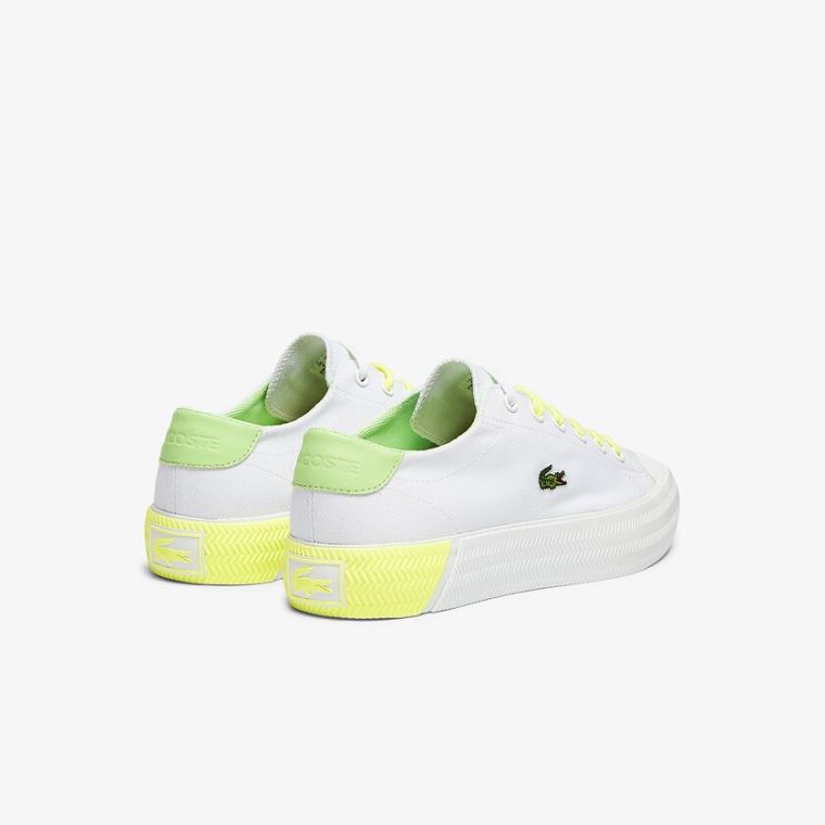 Lacoste Gripshot Kanvas and Deri Sneakers Beyaz Açık Sarı | M20C8XCg