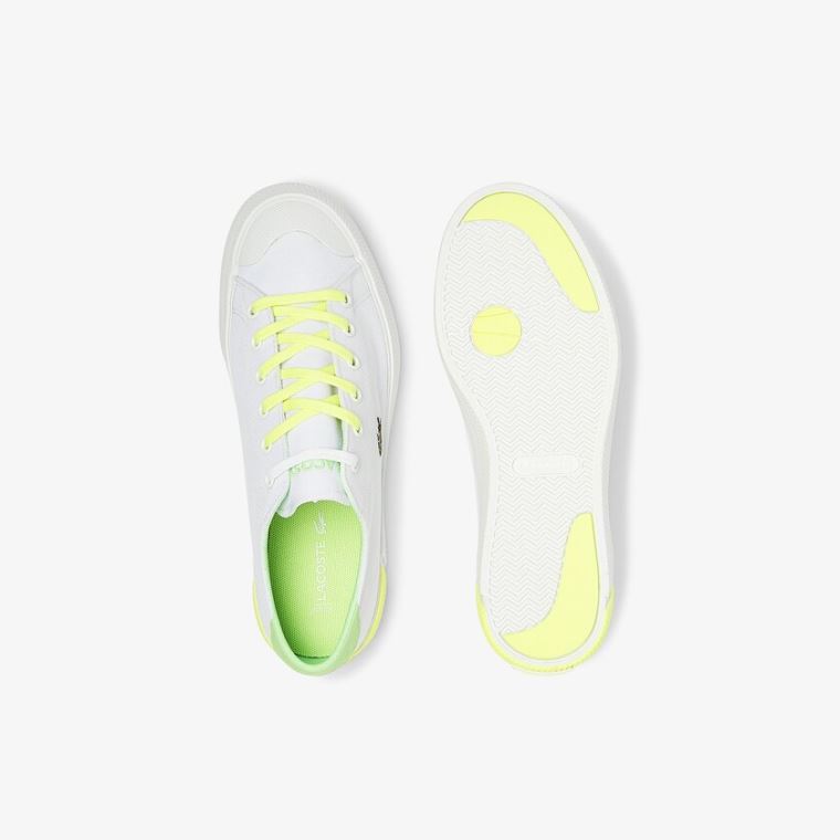 Lacoste Gripshot Kanvas and Deri Sneakers Beyaz Açık Sarı | M20C8XCg