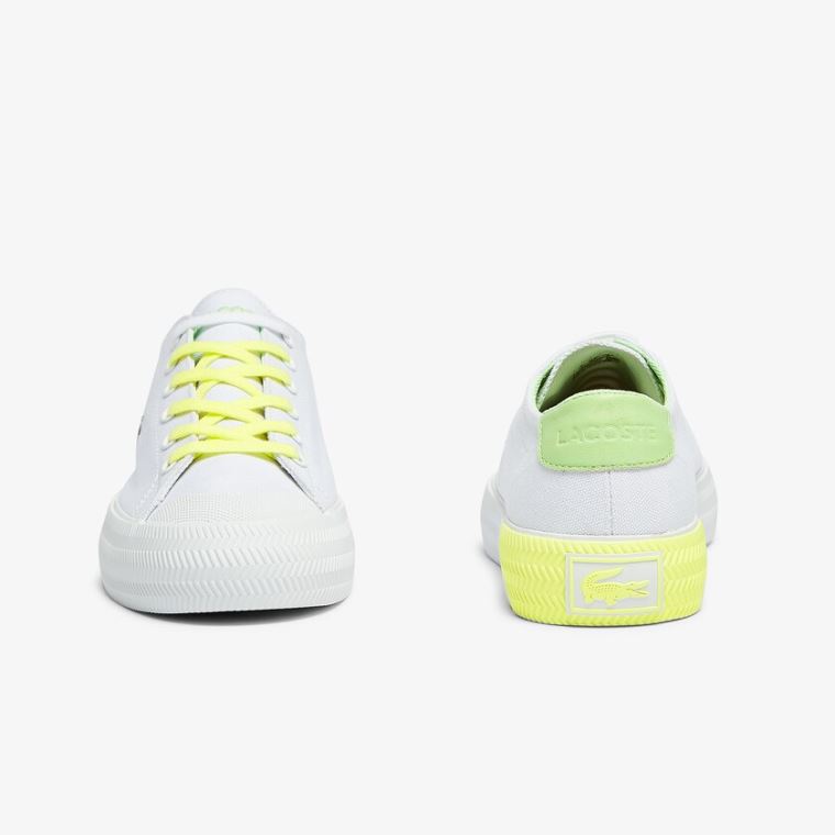 Lacoste Gripshot Kanvas and Deri Sneakers Beyaz Açık Sarı | M20C8XCg