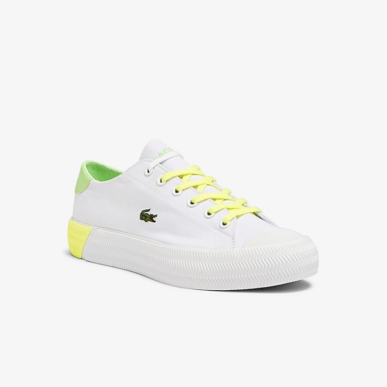 Lacoste Gripshot Kanvas and Deri Sneakers Beyaz Açık Sarı | M20C8XCg