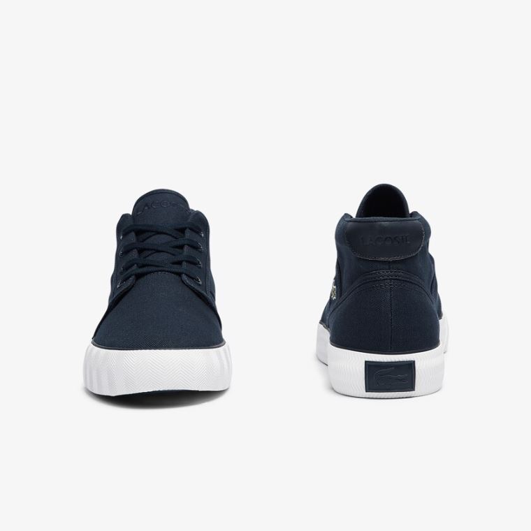 Lacoste Gripshot Mid Cut Kanvas and Deri Chukkas Lacivert Beyaz | 36zu6DZn