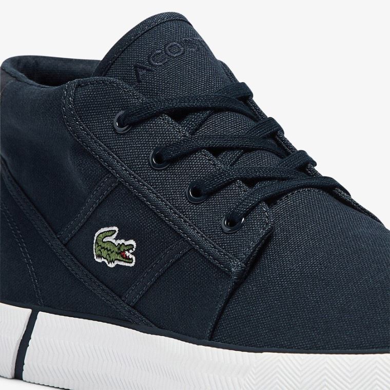 Lacoste Gripshot Mid Cut Kanvas and Deri Chukkas Lacivert Beyaz | 36zu6DZn