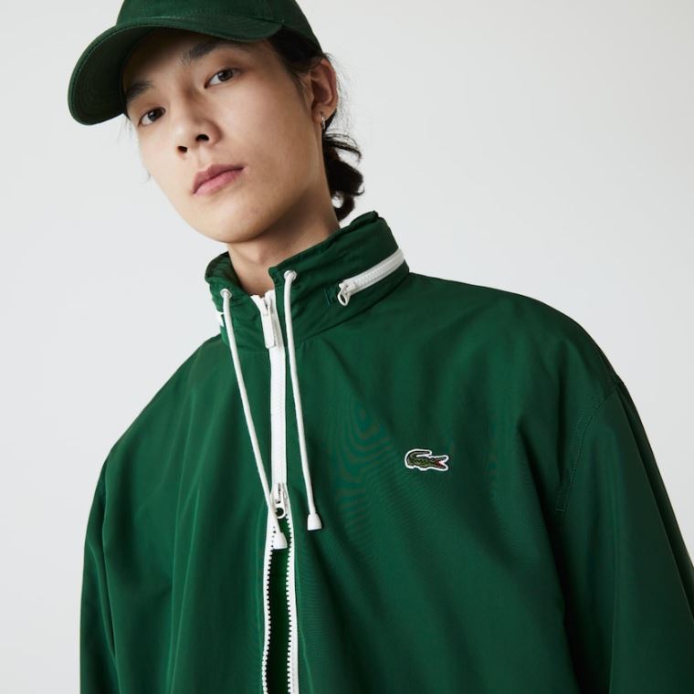 Lacoste Hafif Su-Resistant Zip Rüzgarlık Yeşil | KYMxKNnL