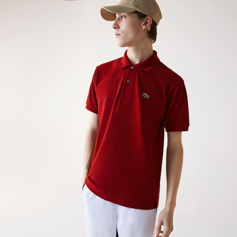 Lacoste Klasik Fit L.12.12 Polo Shirt Koyu Kırmızı | BCUFT4ID