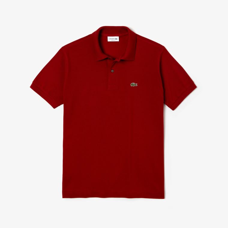 Lacoste Klasik Fit L.12.12 Polo Shirt Koyu Kırmızı | BCUFT4ID