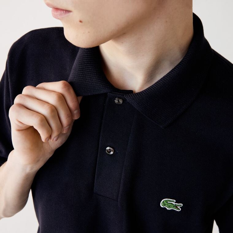 Lacoste Klasik Fit Organic Pamuklu Piqué Polo Lacivert Mavi | 9PRTXY3L