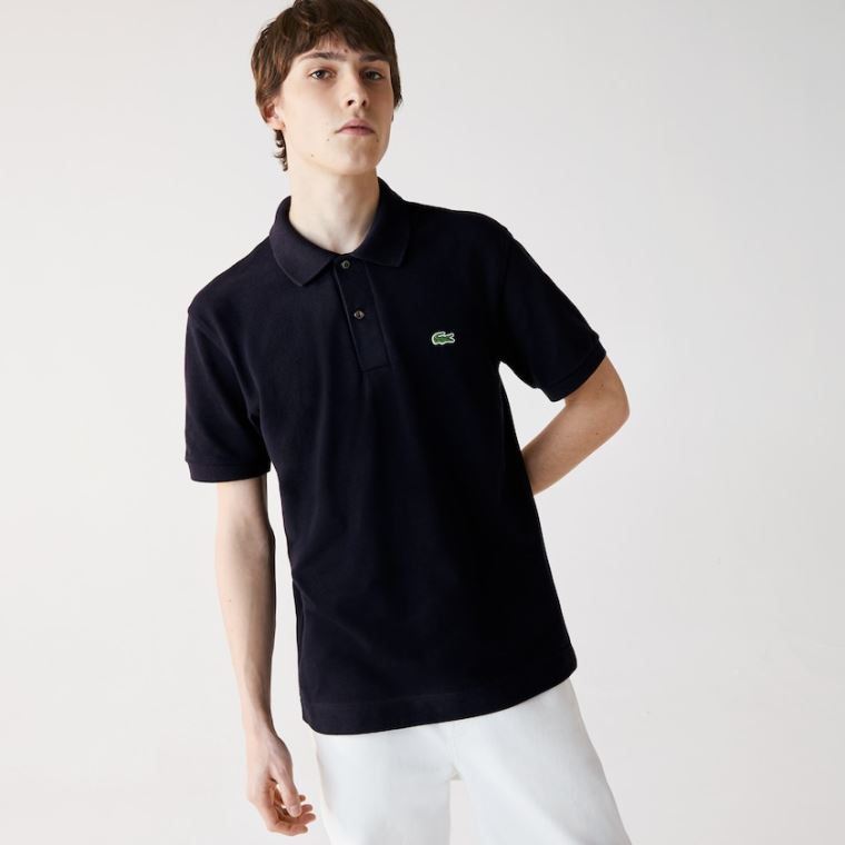 Lacoste Klasik Fit Organic Pamuklu Piqué Polo Lacivert Mavi | 9PRTXY3L