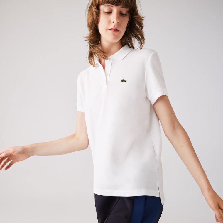 Lacoste Klasik Fit Soft Pamuklu Petit Piqué Polo Beyaz | 56cb6SUg