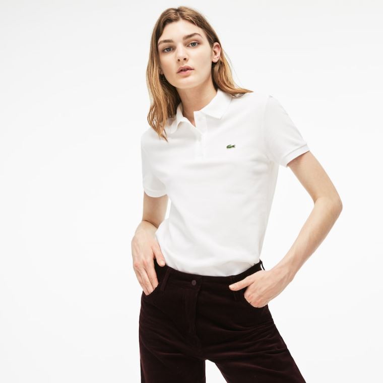 Lacoste Klasik Fit Soft Pamuklu Petit Piqué Polo Beyaz | 56cb6SUg