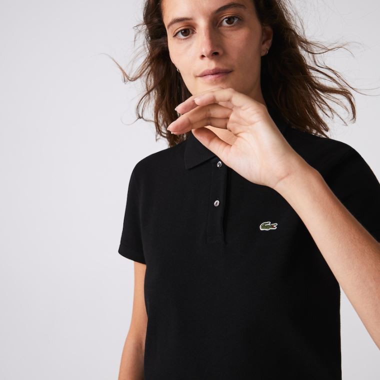 Lacoste Klasik Fit Soft Pamuklu Petit Piqué Polo Siyah | VzGKgsA8