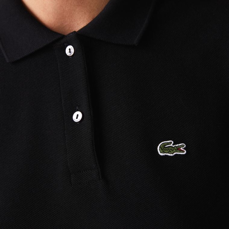 Lacoste Klasik Fit Soft Pamuklu Petit Piqué Polo Siyah | VzGKgsA8