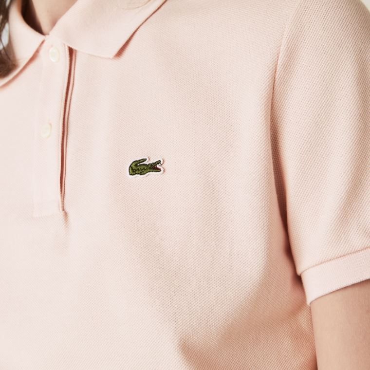 Lacoste Klasik Fit Soft Pamuklu Petit Piqué Polo Açık Pembe | fDVGJloq