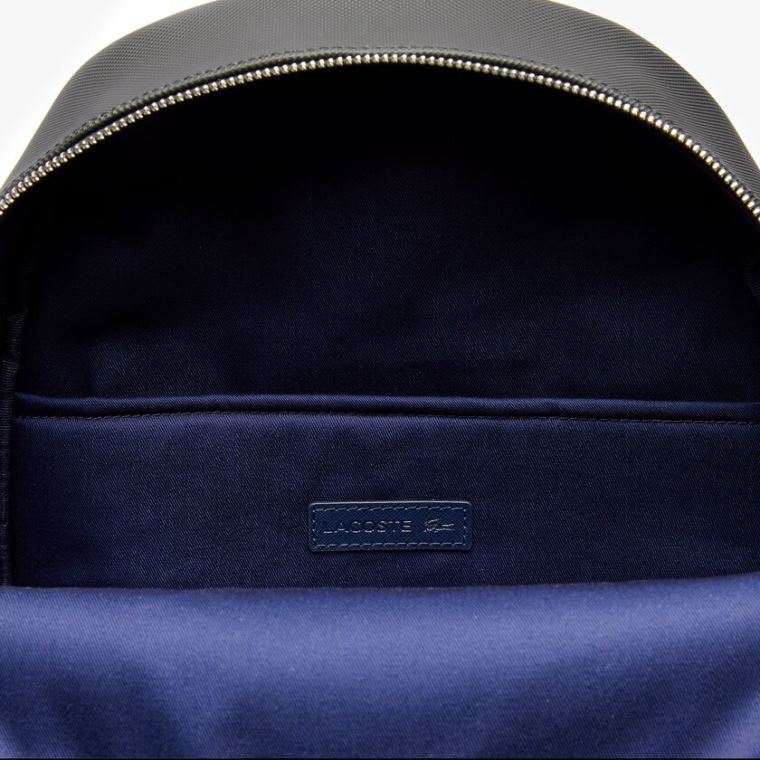 Lacoste Klasik Petit Piqué Backpack Siyah | IMrsDgCK