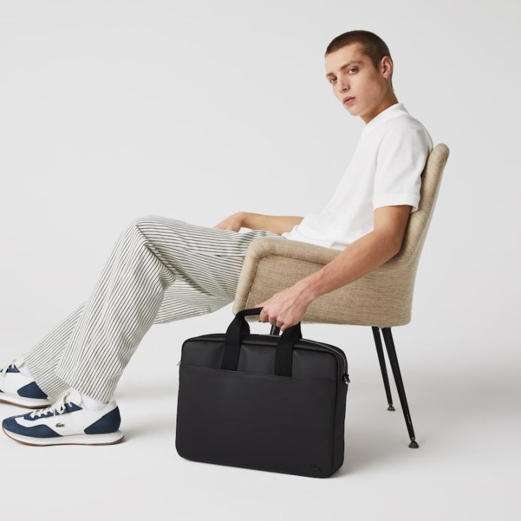 Lacoste Klasik Petit Piqué Computer Bag Siyah | eFKhgMVx