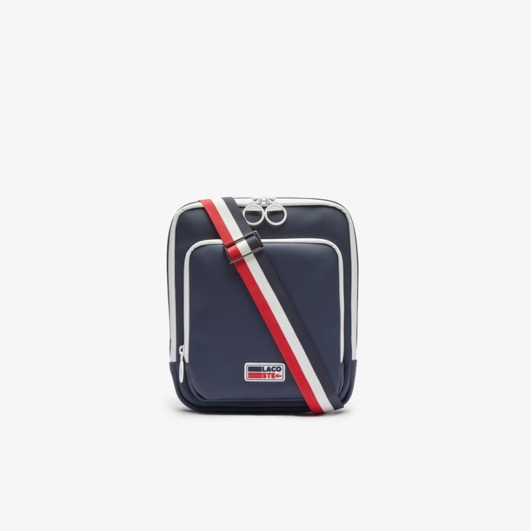 Lacoste Klasik Tricolour Shoulder Askılı And Badge Crossbody Bag Lacivert Mavi Beyaz Kırmızı | lJAUku6O