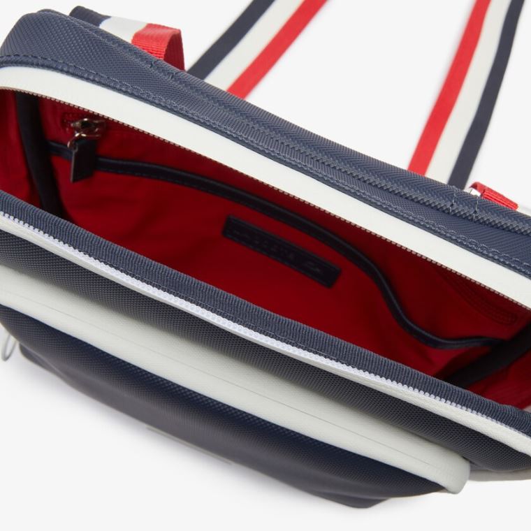 Lacoste Klasik Tricolour Shoulder Askılı And Badge Crossbody Bag Lacivert Mavi Beyaz Kırmızı | lJAUku6O